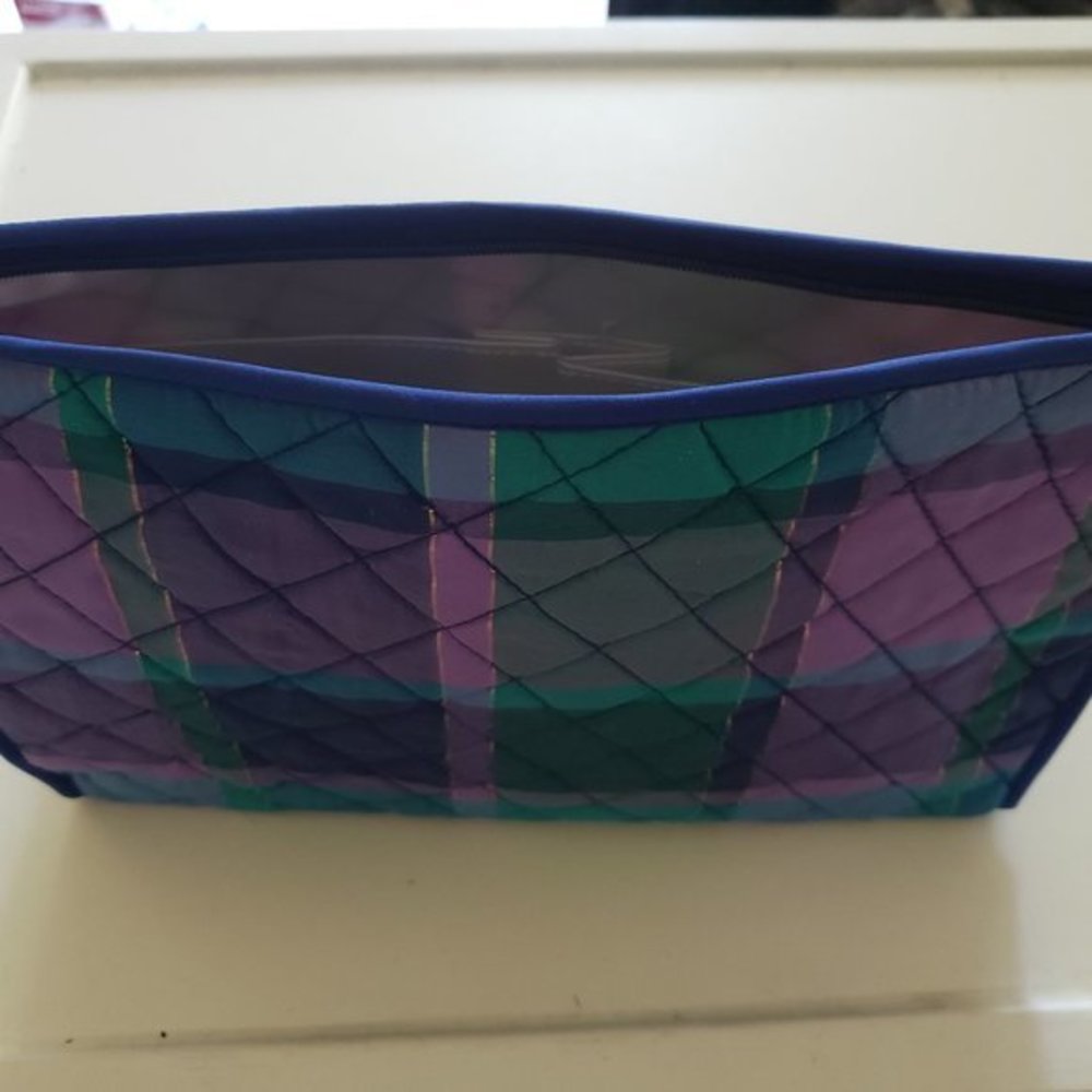 Silk Makeup Bag - Turquoise, Green, Purple